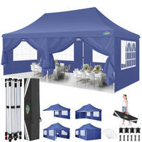 FALTPAVILLON 3x6m Wasserdicht Dunkelblau - Blau, Textil (300/300/600cm)