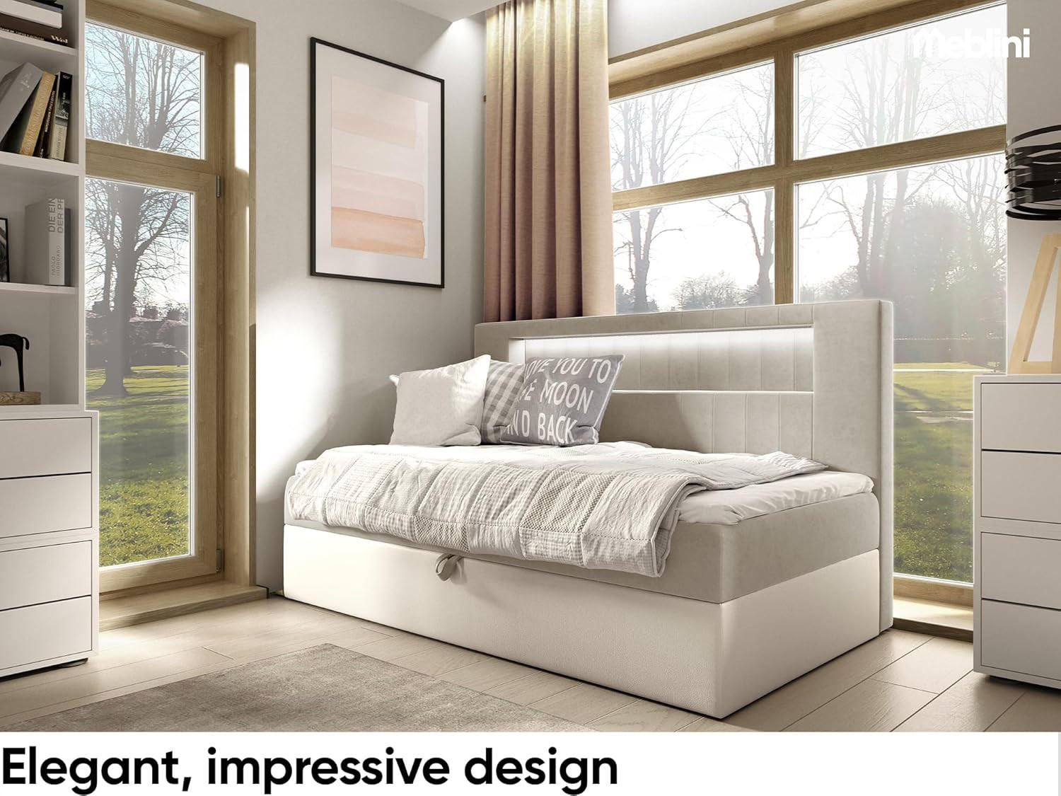 Thumbnail - Meblini Kinderbett, Beige, Weiß, Holzwerkstoff, 101x201 cm, Kinder- & Jugendzimmer, Kindermöbel, Kinderbetten, Kinderein...