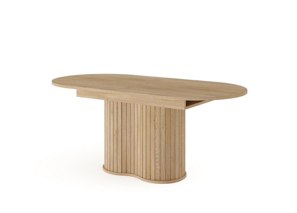 ESSTISCH Rivo Eiche Cremona, Esstisch mit kanneliertem Fuß - Eichefarben, Holzwerkstoff/Metall (90/220/76cm) - Bettso