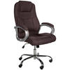 CHEFSESSEL Stoff braun - Chromfarben/Braun, Textil/Metall (66/113/70cm) - CLP