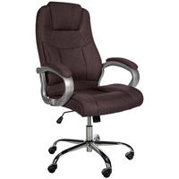 CHEFSESSEL Stoff braun - Chromfarben/Braun, Textil/Metall (66/113/70cm) - CLP