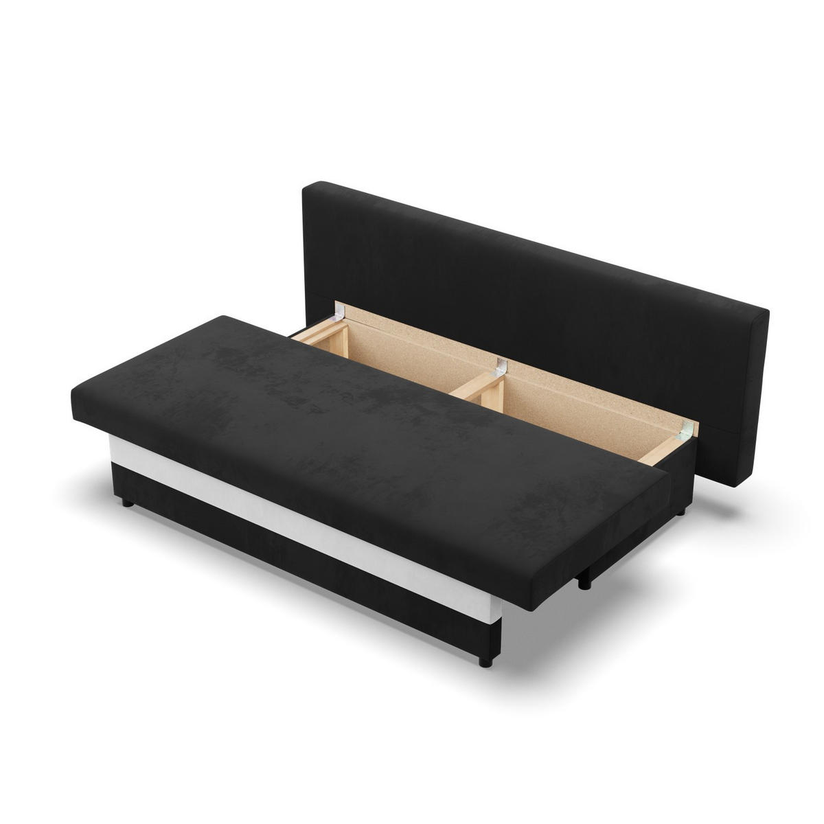 SOFA 3-SITZER MIT SCHLAFFUNKTION NOLA Schwarz/Weiß - Schwarz/Weiß, Textil (86/85/191cm) - Mebligo