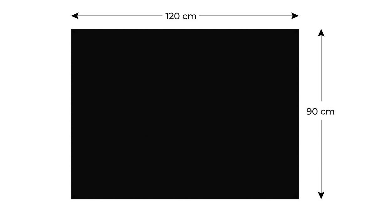 MAGNETPLATTE rahmenloses SLIMboard - Kreideoberfläche - 120x90 cm - Schwarz, Metall (120/90/0.3cm) - ALLboards