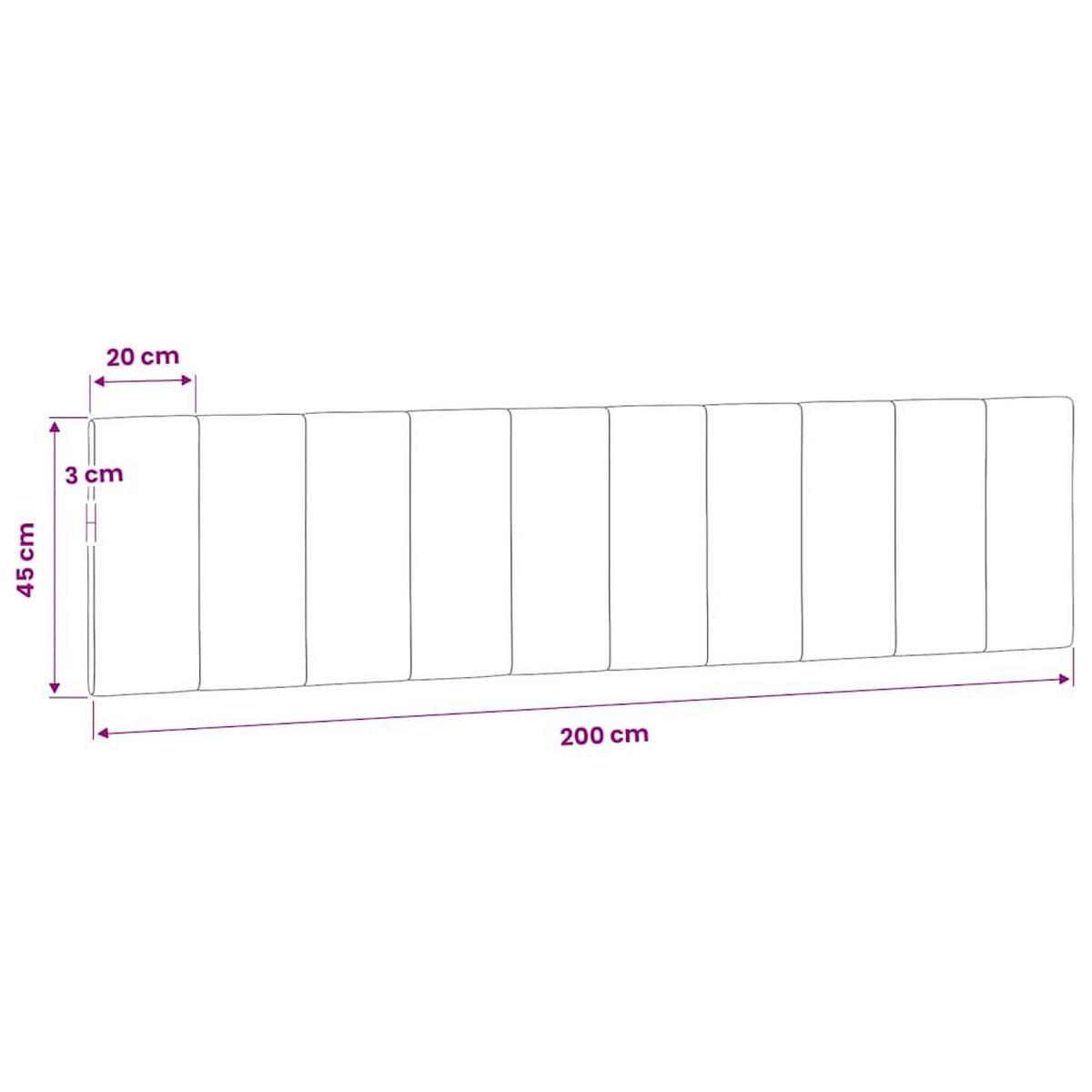 KOPFTEIL-KISSEN Schwarz 200 Cm Samt - Schwarz, Naturmaterialen - vidaXL