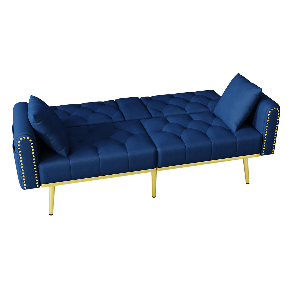 SCHLAFSOFA mit verstellbarer Rückenlehne 175 cm Blau - Blau, Holzwerkstoff (175/73.5/80cm) - Meubliv