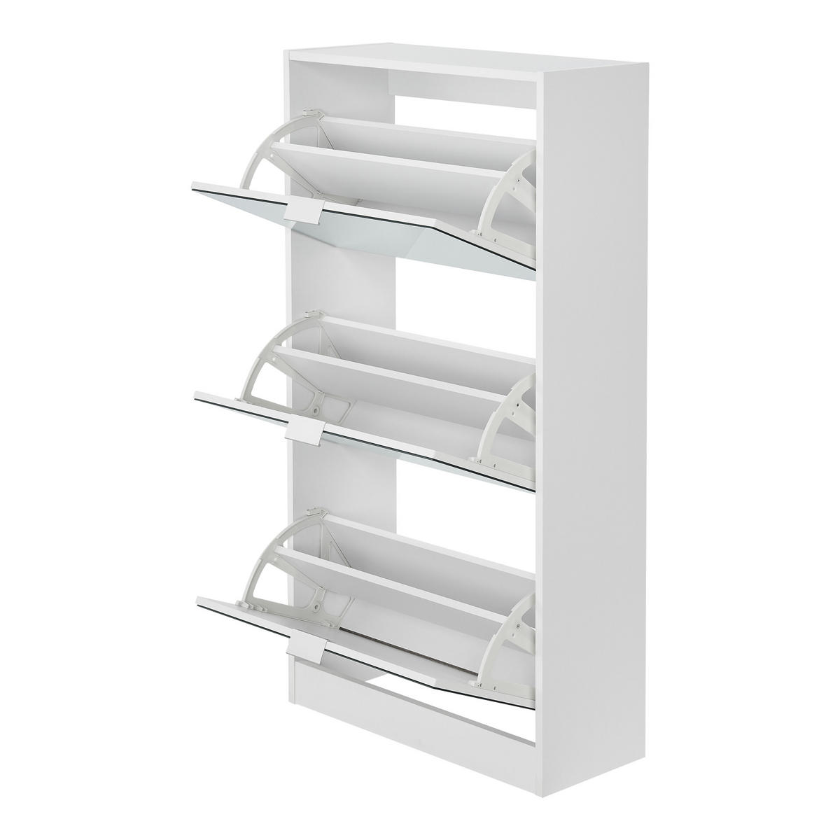 SCHUHKIPPER Kragerø - Weiß, Holzwerkstoff (60/115/24cm) - [en.casa]