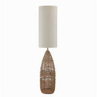 STEHLEUCHTE - Leinen / Eisen - 1-flammig - Beige/Braun, Textil/Metall (28/28/134cm) - home24