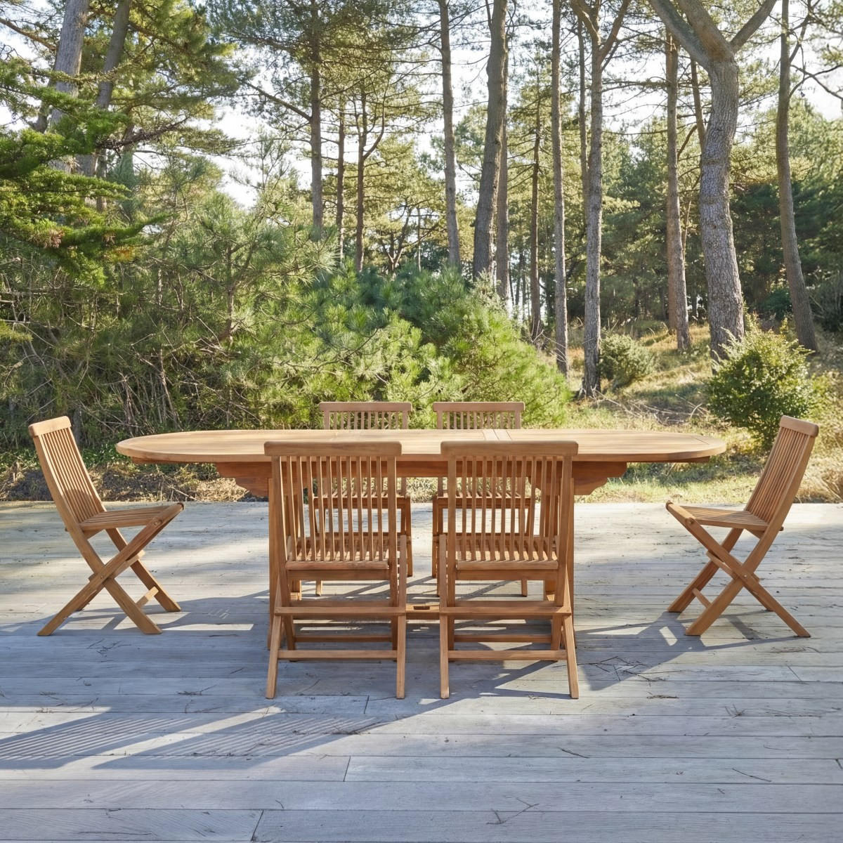 GARTENMÖBEL-SET 4-tlg Capri Braun aus Akazie - Braun, Holz - Tikamoon