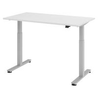 SCHREIBTISCH elektrisch XMST 80/140/74 cm in Weiß/Silberfarben - Silberfarben/Weiß, Holzwerkstoff (80/140/74cm) - bümö