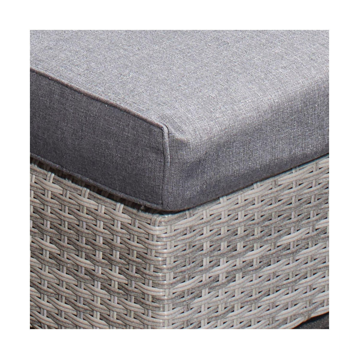 GARTEN-MULTIFUNKTIONSSOFA Sunny Grau Polyrattan ausklappbar für 2 Personen - Grau, Kunststoff (80/175/120cm) - Green Spirit