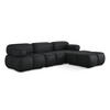 ECKSOFA Beidseitig Kunstleder Schwarz - Schwarz/Grau, Leder/Kunststoff (285/191cm) - Makamii