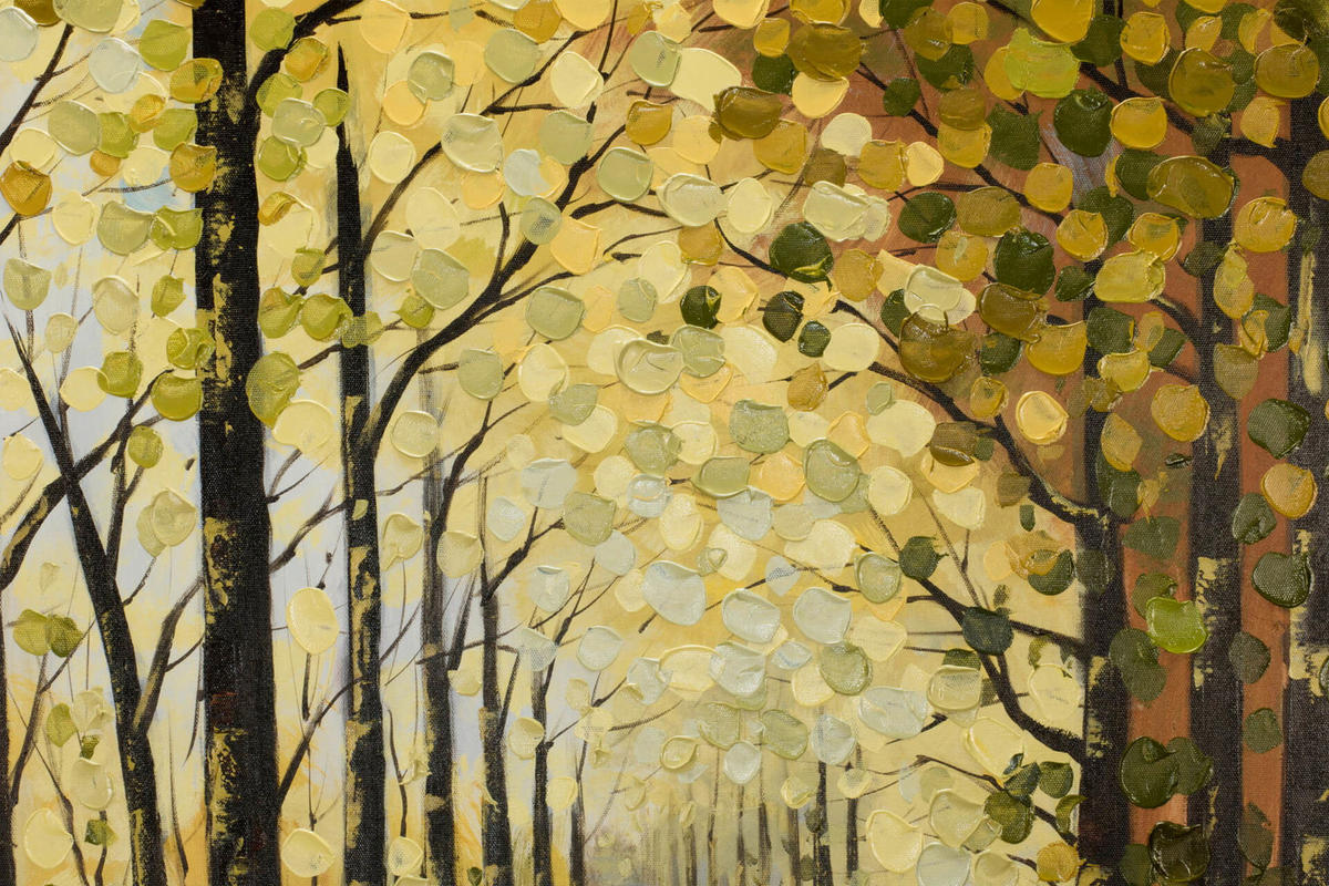 ACRYLBILD HANDGEMALT 80/80 cm - Braun/Grün, Holz/Textil (1.5/80cm) - KUNSTLOFT