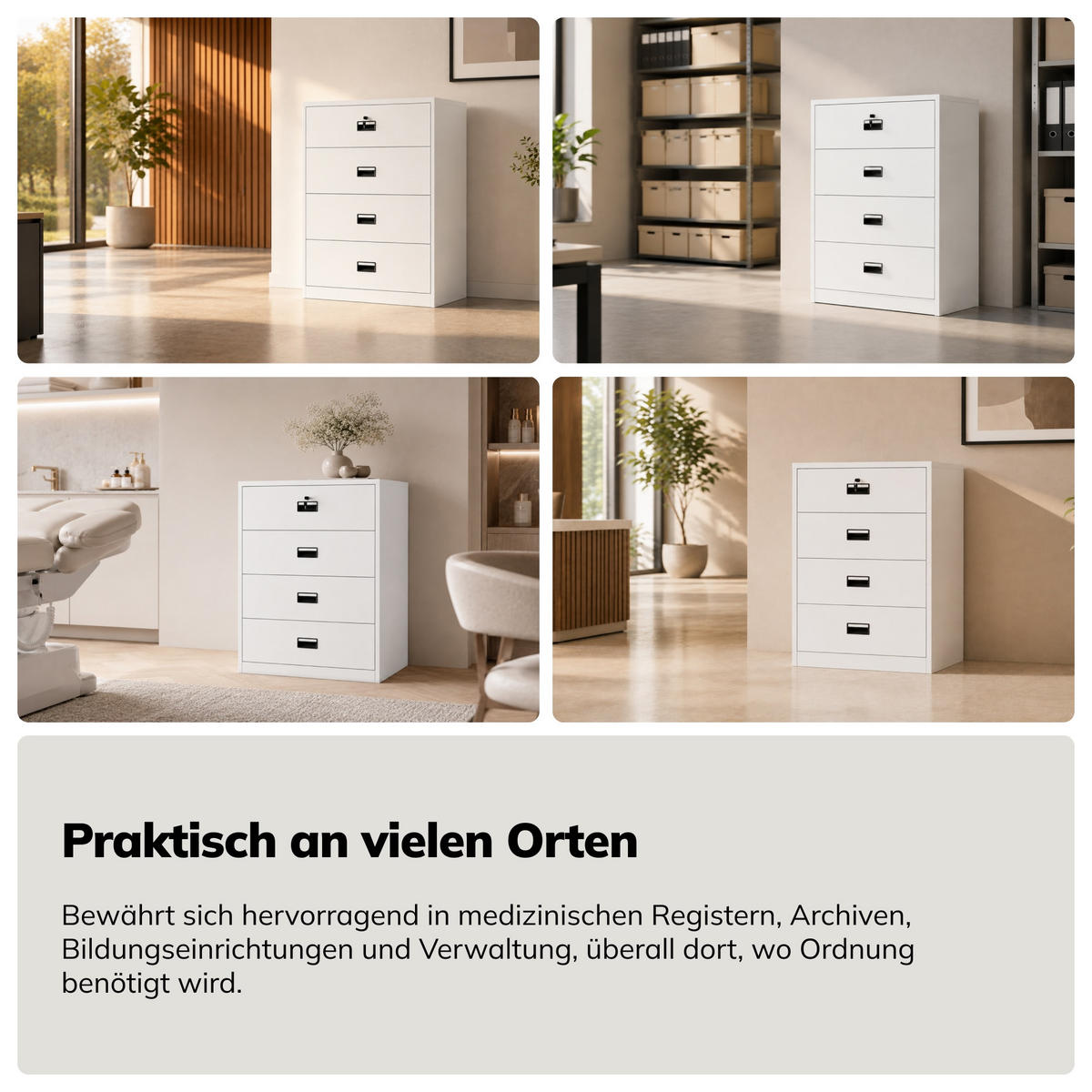 METALL-KARTEISCHRANK SARA XL V4 132x90x60 cm - Weiß, Metall (90/132/60cm) - Jan Nowak