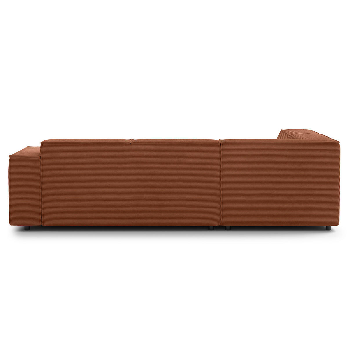 ECKSOFA mit Ottomane - Schwarz/Braun, Kunststoff/Textil (260/234cm) - home24
