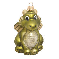 CHRISTBAUMSCHMUCK Livio der Drache Grün 10cm (Glas / 1 Stk.) - Grün, Glas (6/10/7cm)