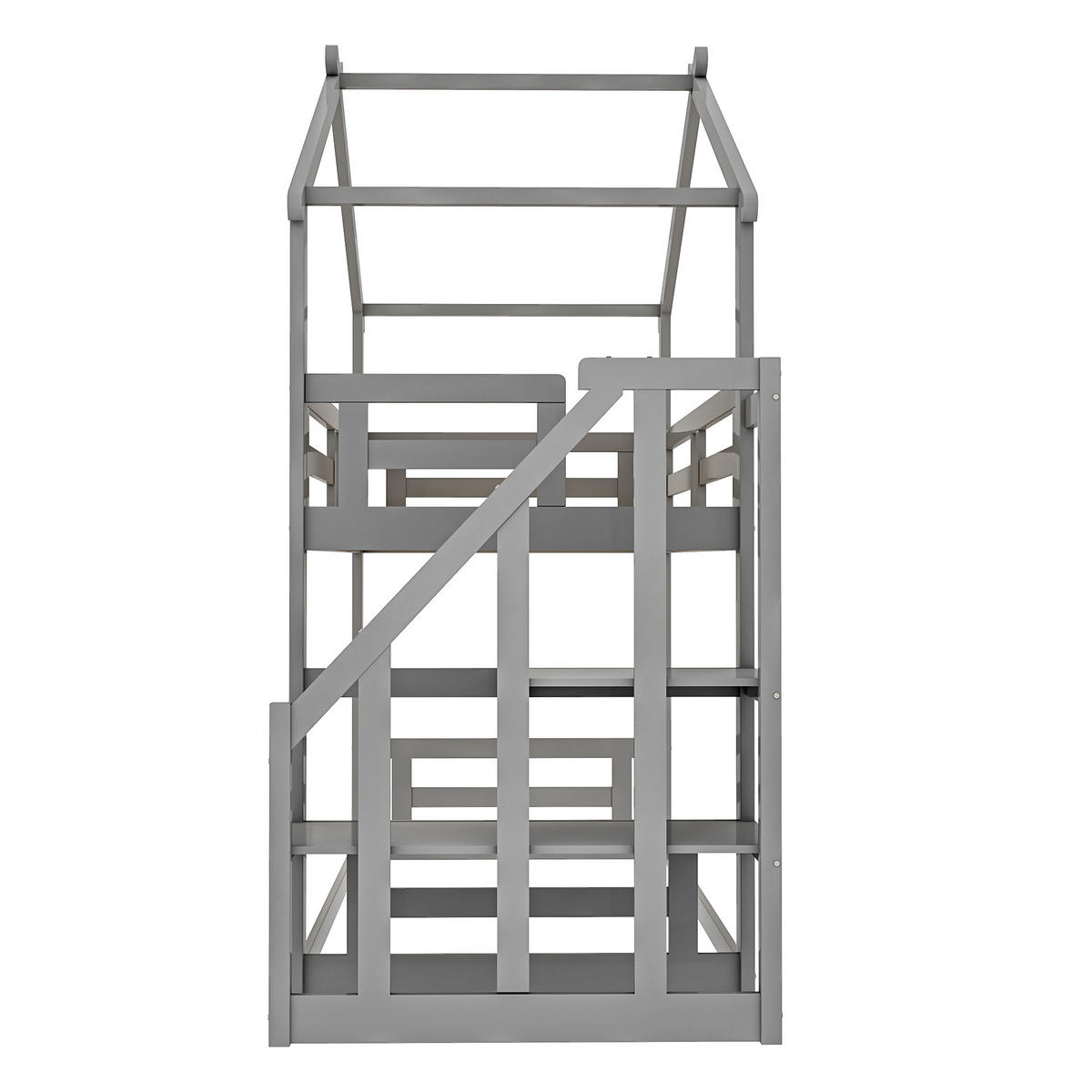 ETAGENBETT 90x200 cm Treppe grau - Grau, Holz (90/200cm) - LEBENLANG