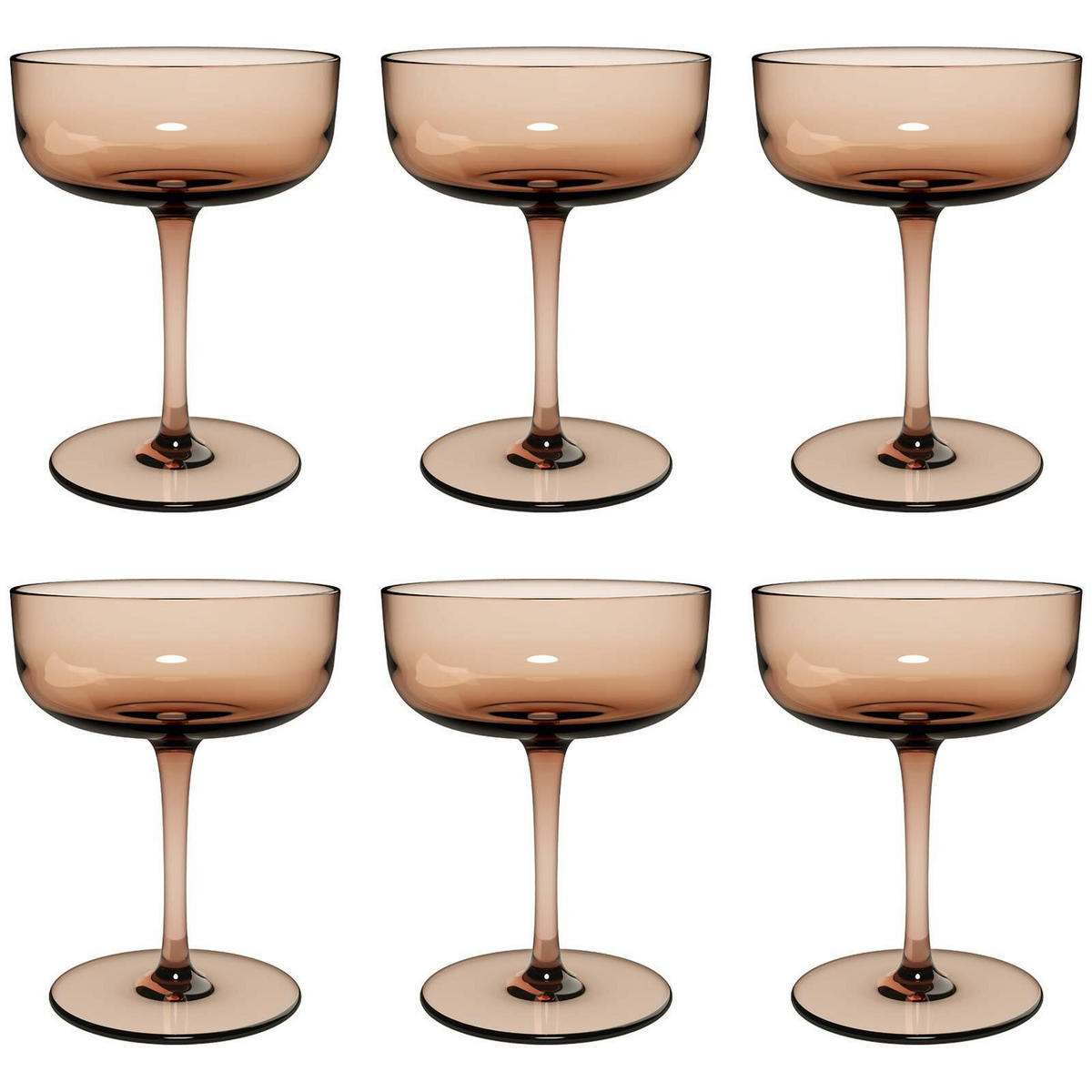 SEKTSCHALEN / DESSERTSCHALEN Like Glass Clay 100 ml 6er Set - Braun, Glas (0.1L) - like.Villeroy & Boch