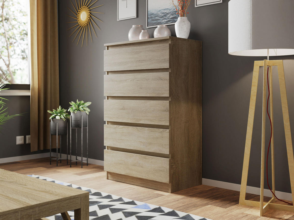 KOMMODE Malwa M5 - Sonoma Eiche, Holzwerkstoff (70/112/40cm) - MIRJAN24