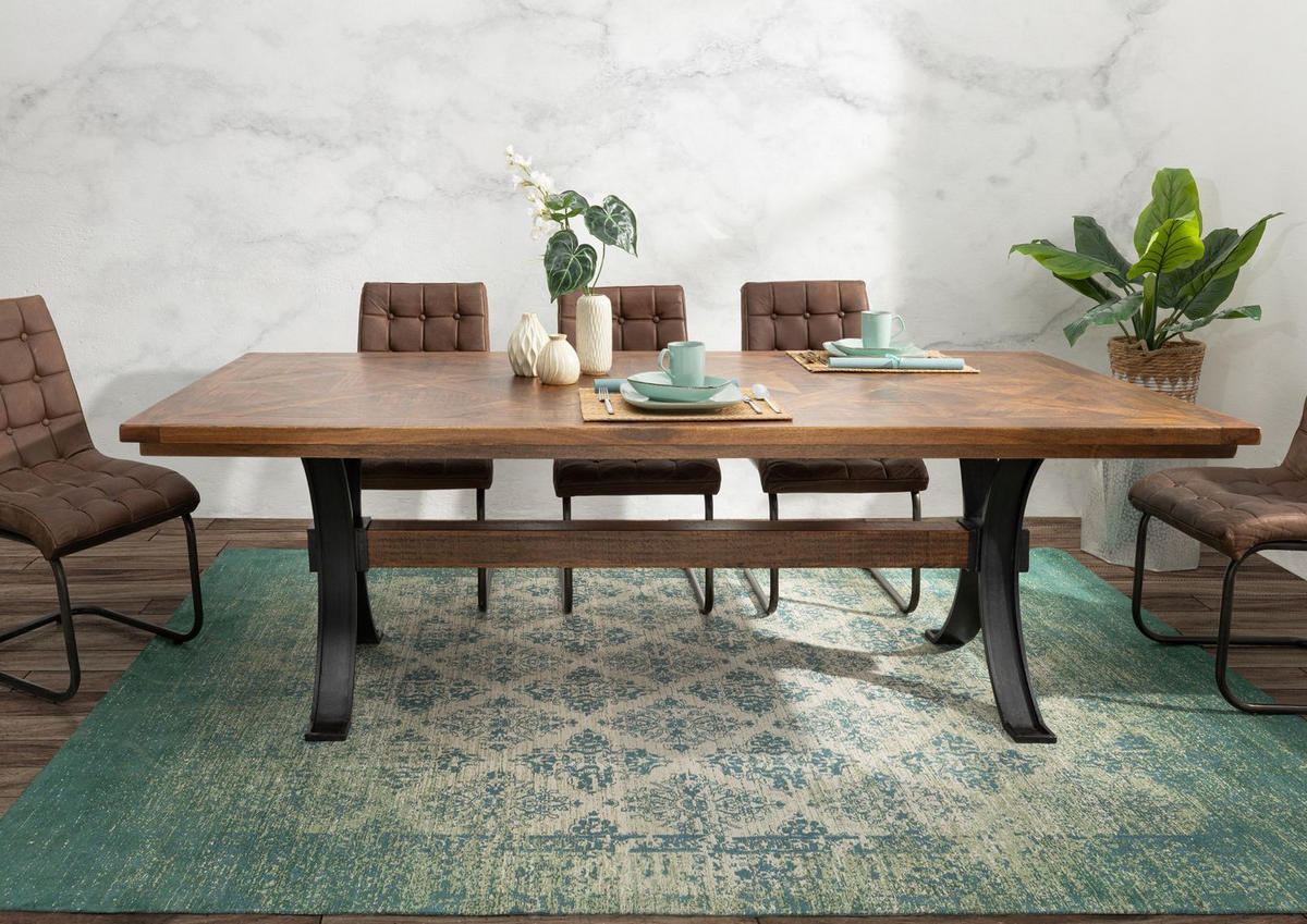 ESSTISCH Mango 210x107x76 braun lackiert STILMÖBEL #118 - Braun, Holz (210/107/76cm) - Massivmoebel24
