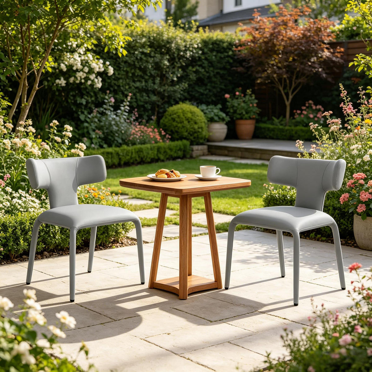 STUHL-SET DE-36169 2 Stück mit gebogener Rückenlehne Schwarz - Grau, Metall (53/78/53cm) - ComfortXL