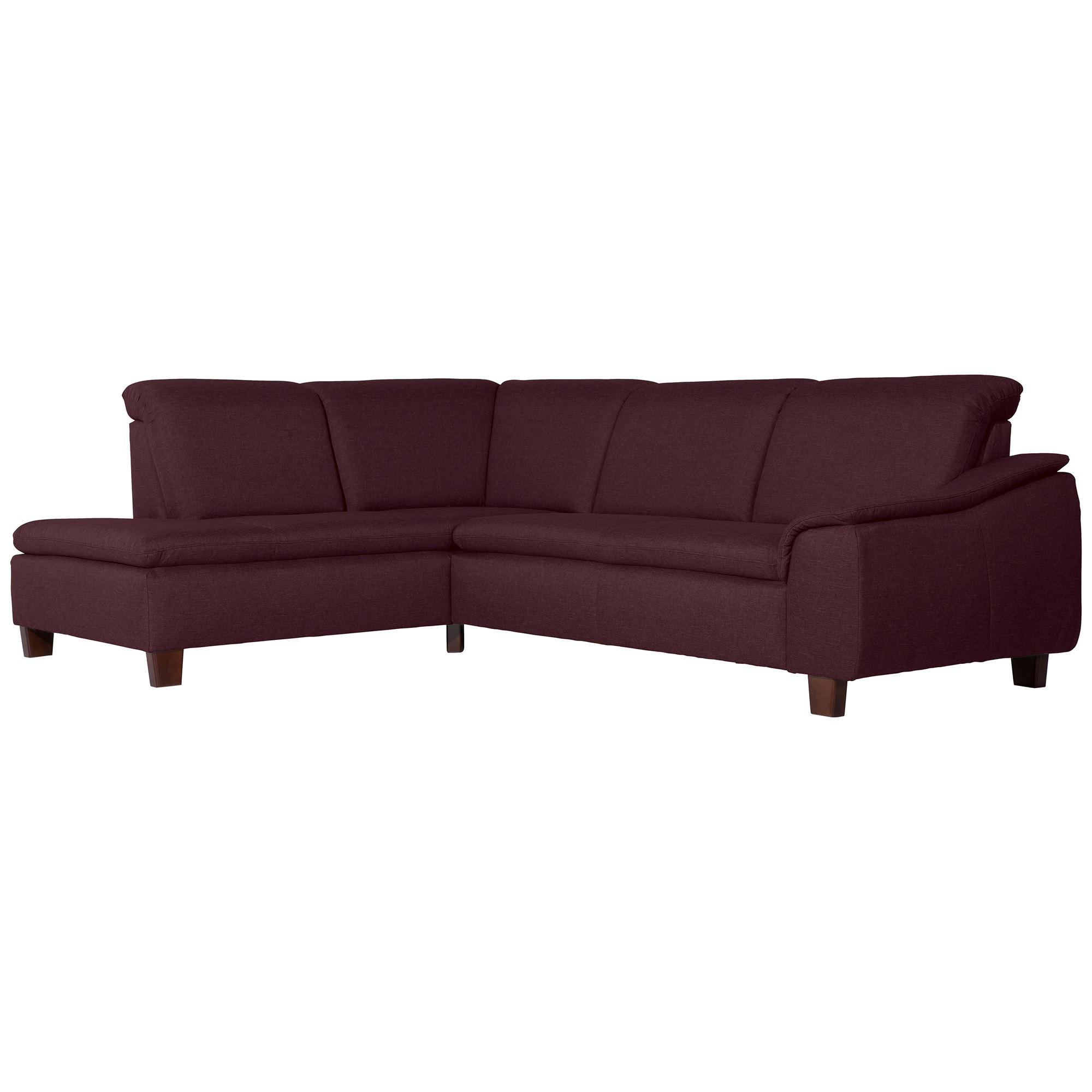 ECKSOFA mit Ottomane links Kaylil Flachgewebe burgund - Bordeaux, Kunststoff (187/247cm) - 58aufmkessel