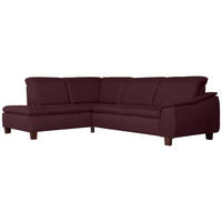 ECKSOFA mit Ottomane links Kaylil Flachgewebe burgund - Bordeaux, Kunststoff (187/247cm) - 58aufmkessel