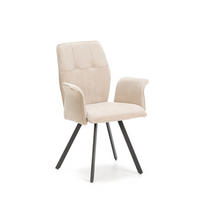 SESSEL (Set aus 2) aus stoff mit schwarzen metallbeinen - mery 62/60/47 cm - Beige, Textil (60/47/62cm) - Calicosy