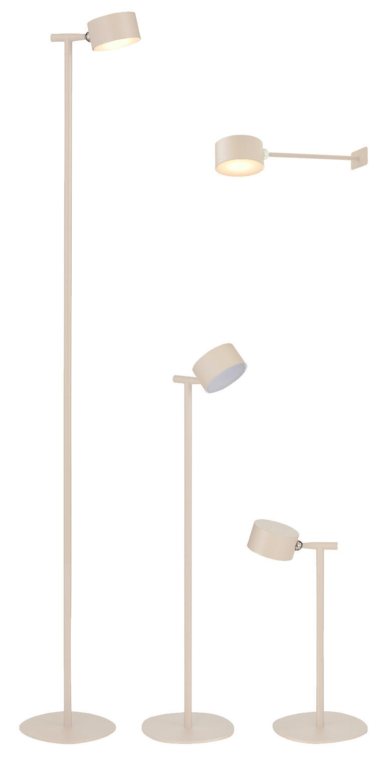 LED-AKKU-STEHLEUCHTE 3 in 1 Schwarz Beige bis zu 120 cm Metall - Beige, Metall (16/16/120cm) - Northpoint