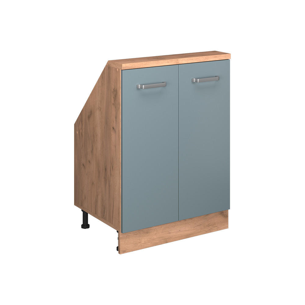 Vicco Küchenschrank Blaugrau, Eiche 60x83.8x46 cm