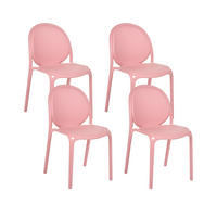 GARTENSTUHL 4er Set Rosa Brugnello - Pink, Kunststoff (44/80/47cm) - Beliani