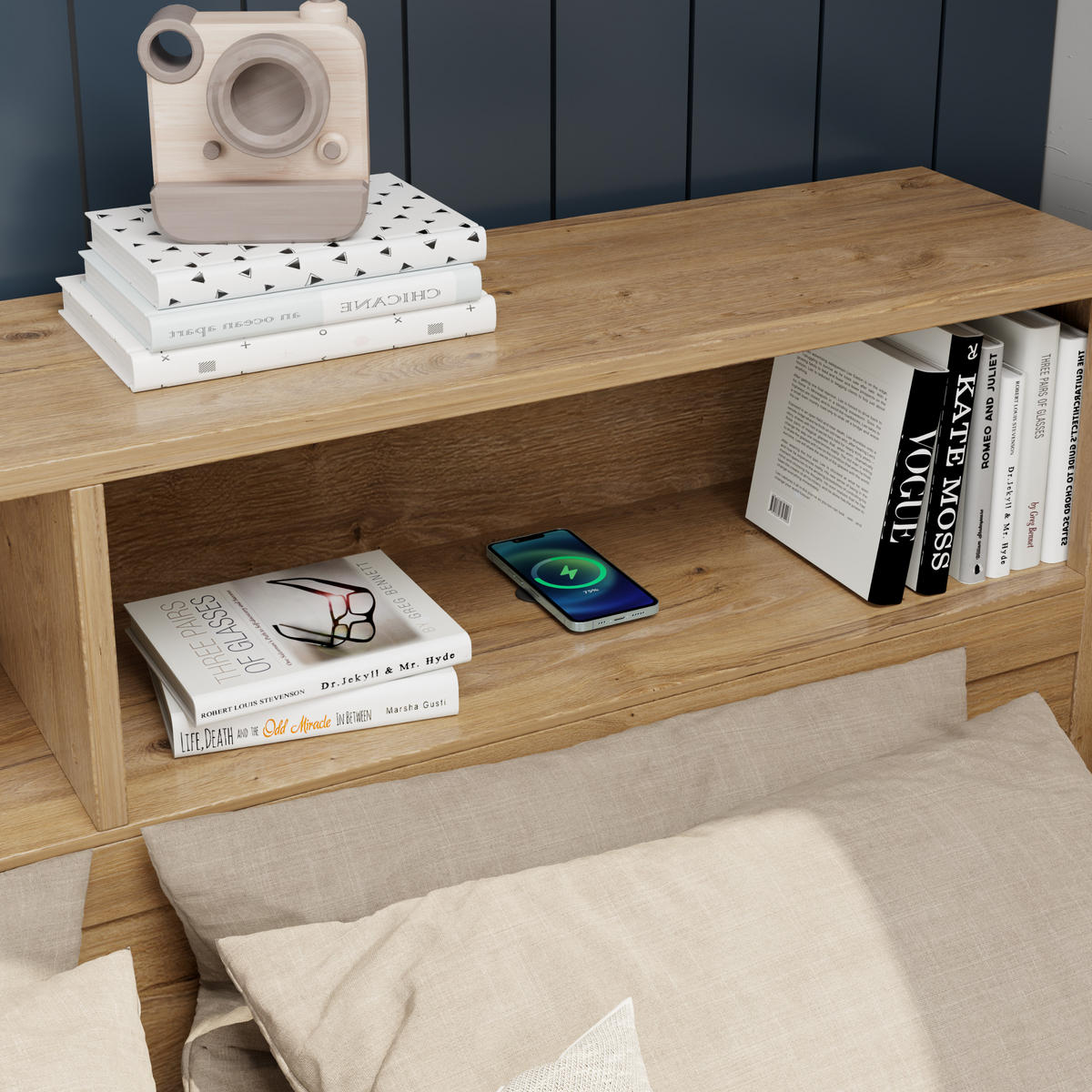 KINDERBETT 90/200 cm natur aus Sperrholz mit Stauraum - Naturfarben, Holzwerkstoff (90/200cm) - OKWISH