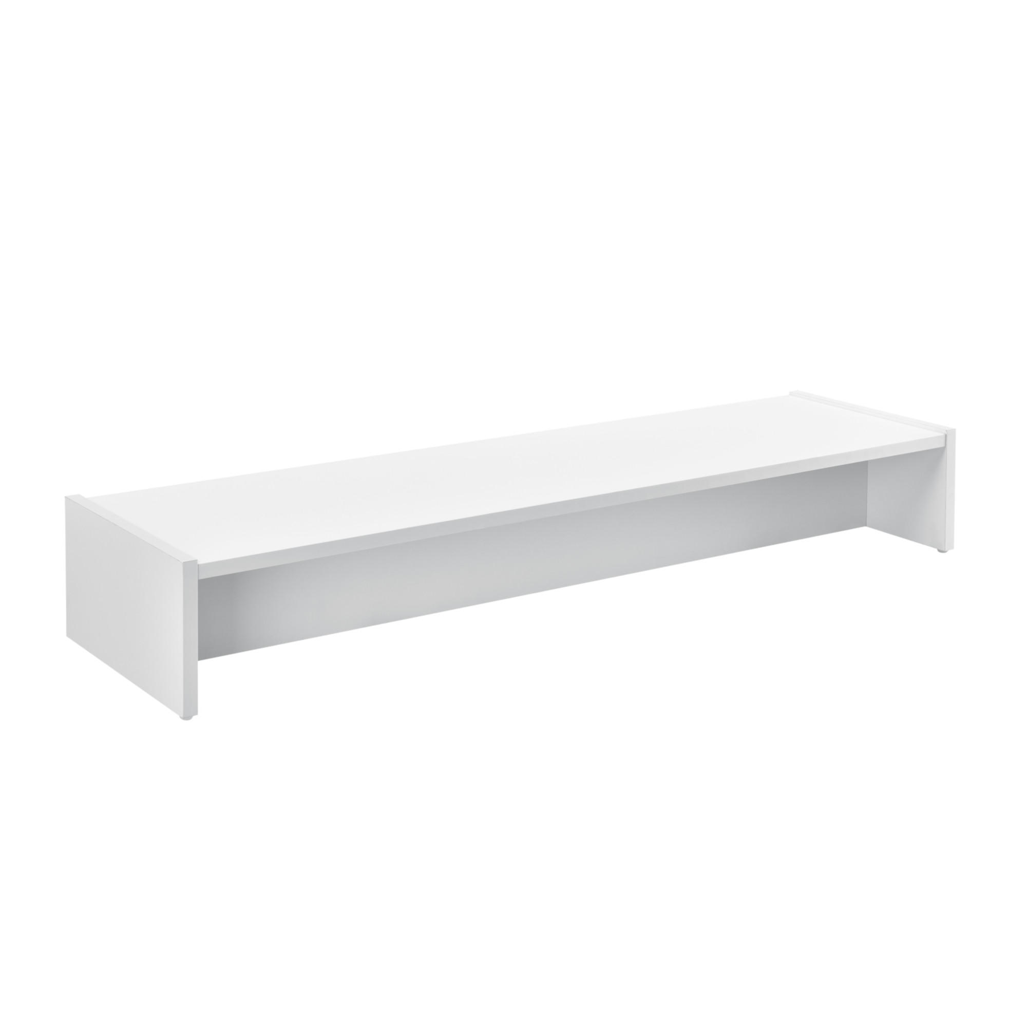 MONITORSTÄNDER - Weiß, Holzwerkstoff (27/100/15cm) - [en.casa]