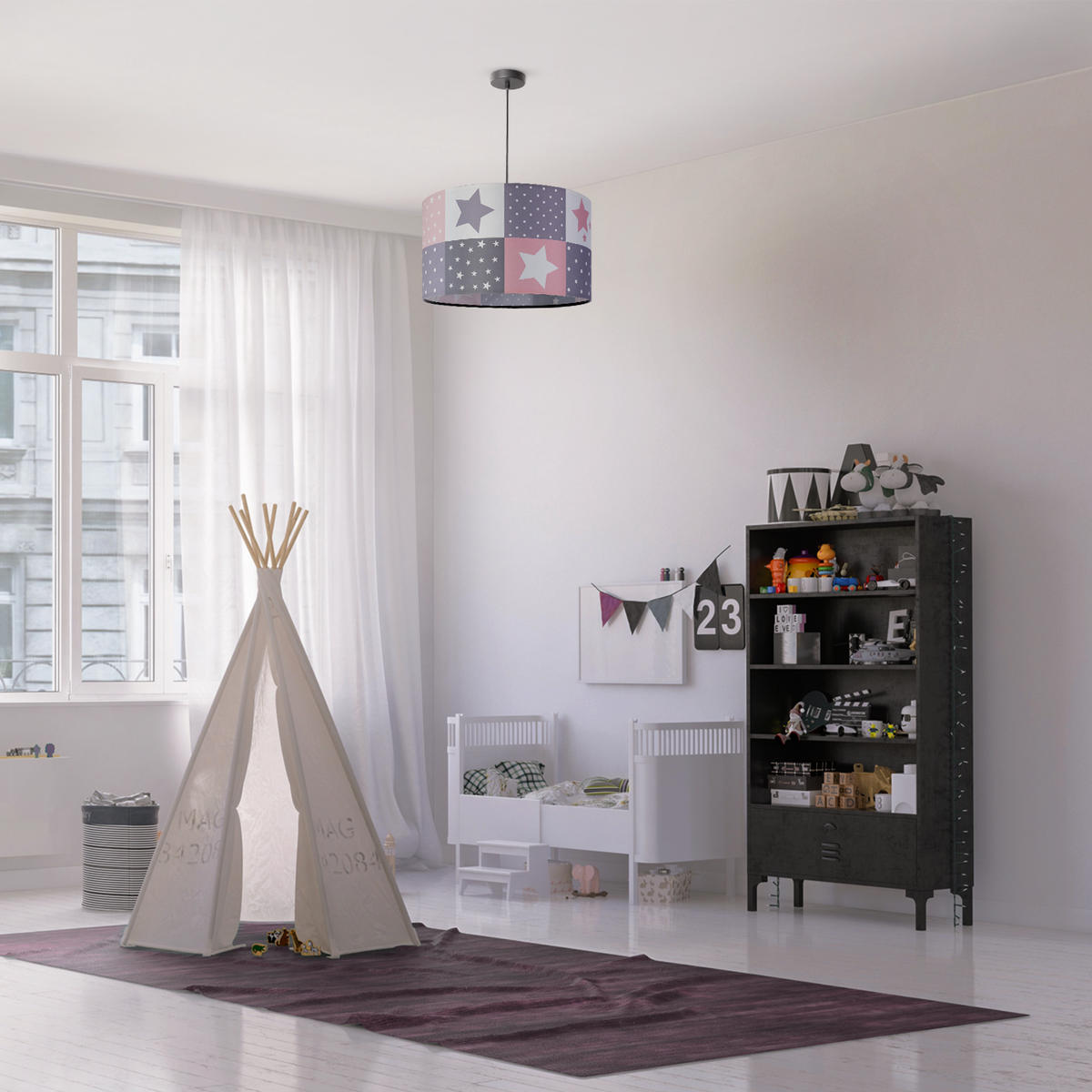 PENDELLEUCHTE Hugo Pd1 Cos 345 - Schwarz, Metall (38/38/21cm) - Paco Home