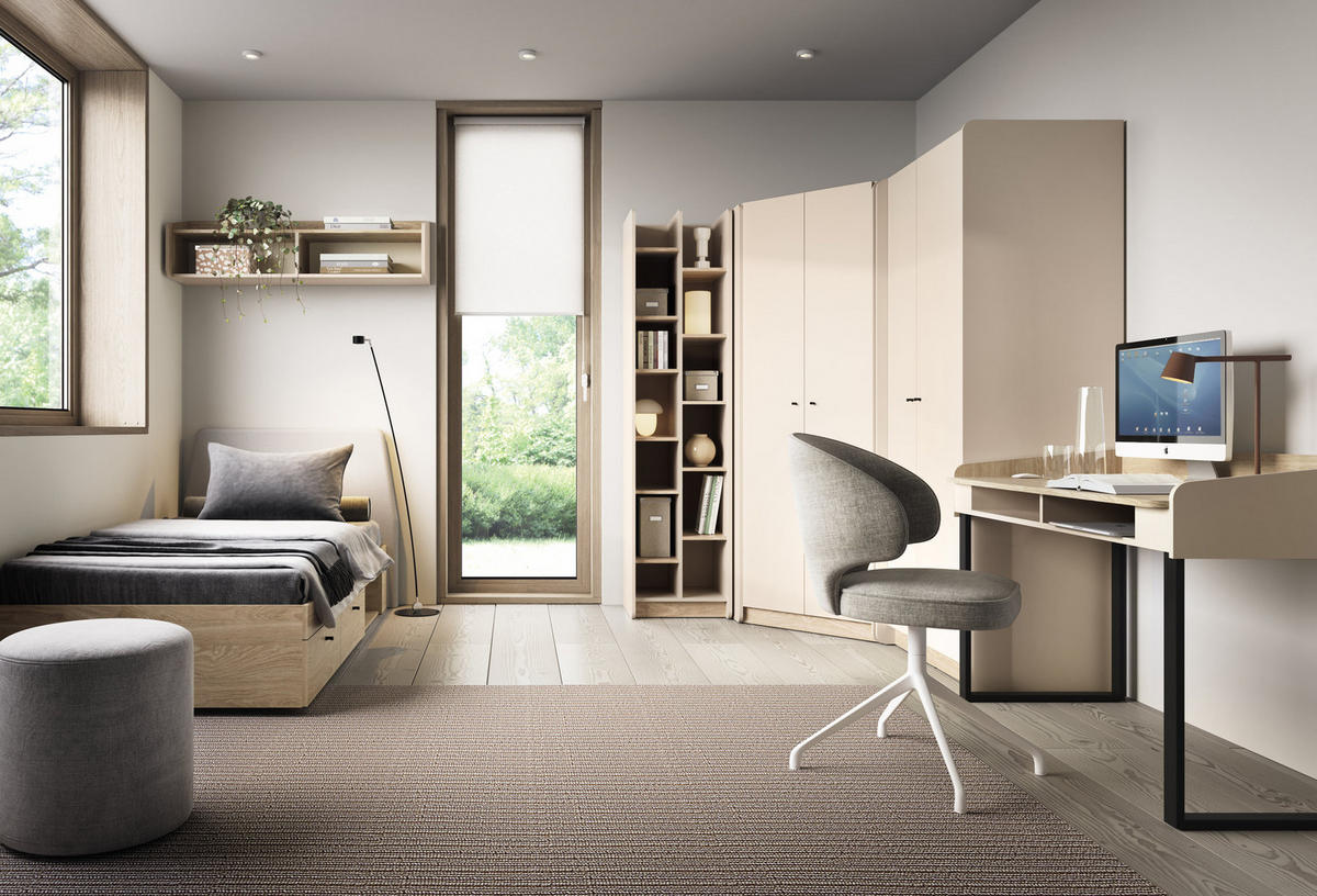 SCHREIBTISCH VETTA 125x64,5x83 cm Bürotisch Computertisch, Beige - Beige, Holzwerkstoff (64.5/125/83cm) - MASSENO