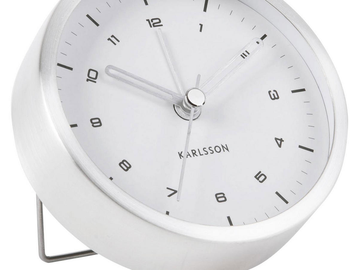 WECKER Weiß 9/9 cm - Weiß, Metall (9/9/3cm) - KUNSTLOFT