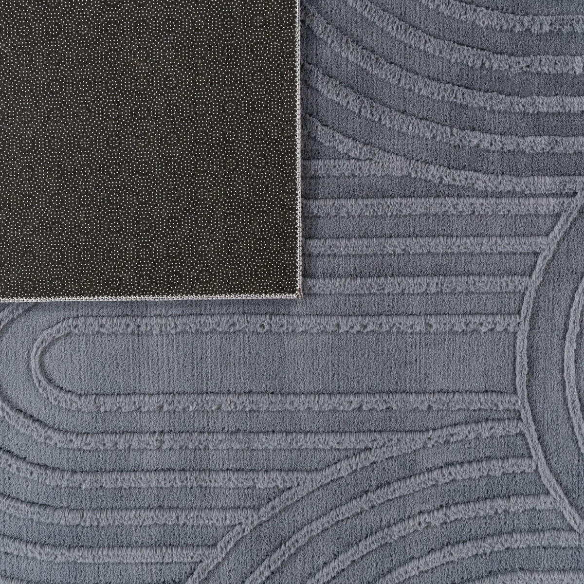 FLACHWEBETEPPICH Boho Anthrazit 80 x 150 cm - Anthrazit, Kunststoff (80/150cm) - TT Home
