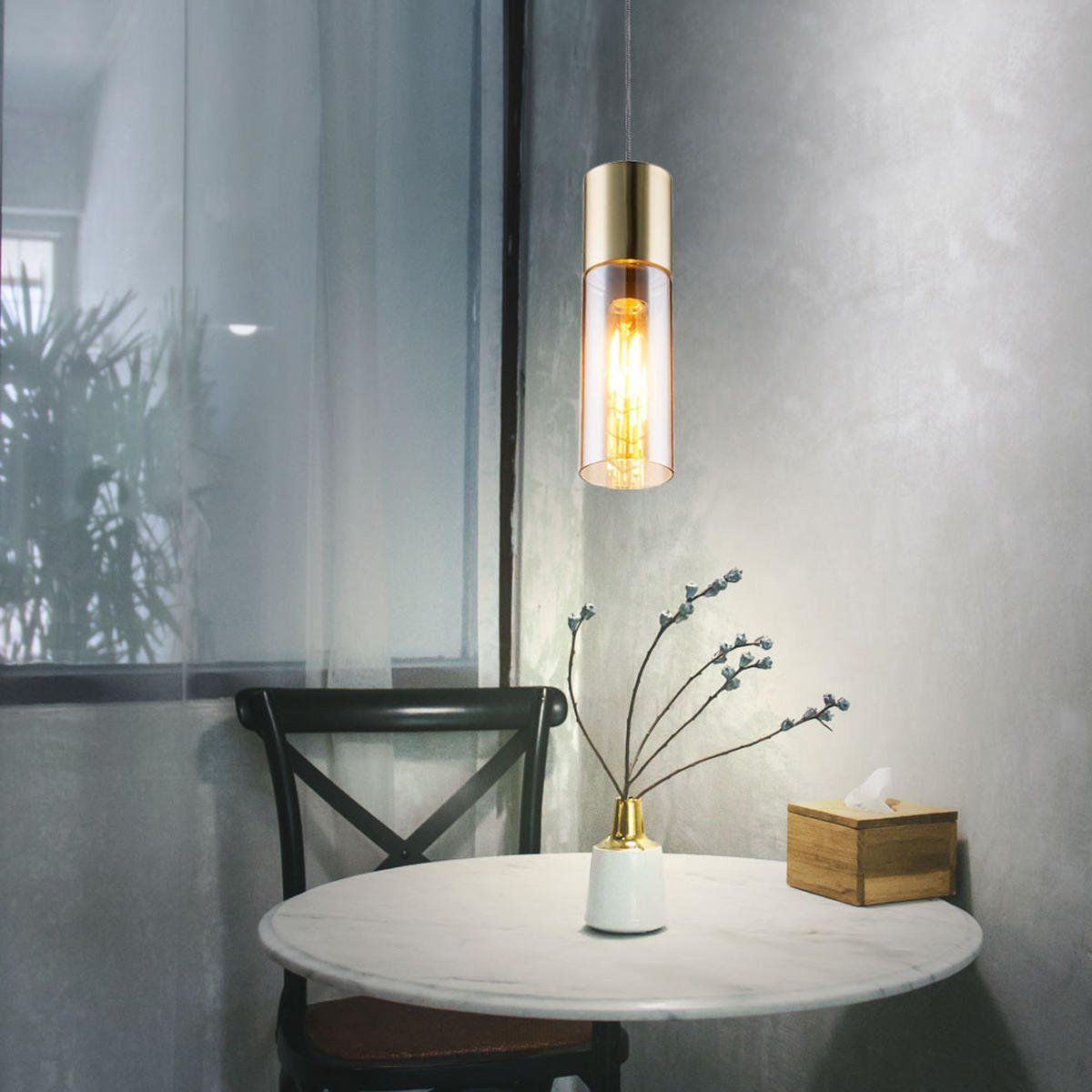 HÄNGELEUCHTE Messing Orange 2er Set - Orange, Glas (10.5/10.5/152.5cm)