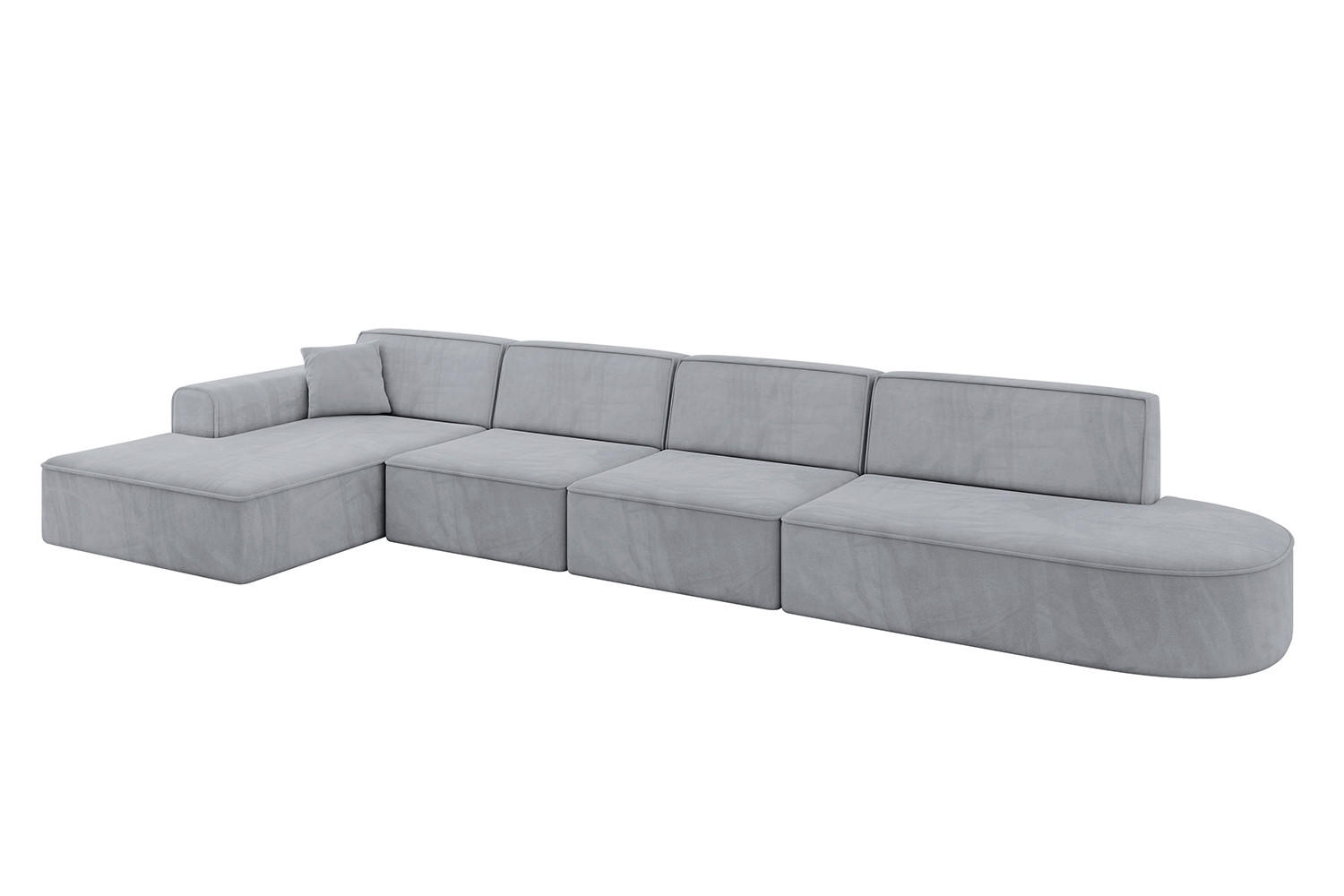 ECKSOFA Ottomane Links IREA-L3-v3 - 413x171x79 cm Grau - Titanfarben, Holzwerkstoff/Textil (413/171cm) - ALTDECOR