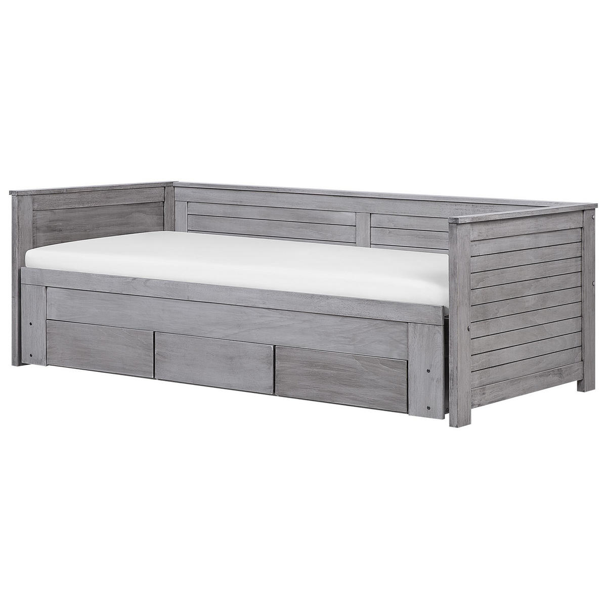 TAGESBETT 90/200cm Grau Cahors - Grau, Holz (90/200cm) - Beliani