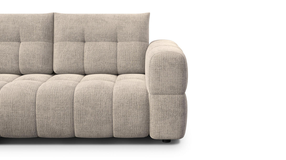 ECKSOFA CLOUDI 4-Sitzer links, beige - Beige/Schwarz, Holz/Textil (294/160cm) - Courtois Laville