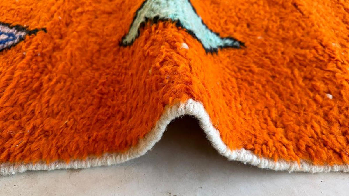 BERBERTEPPICH aus Marokko modern aus Wolle 250x 350 cm - Orange, Naturmaterialien (250/350cm) - AFK Living