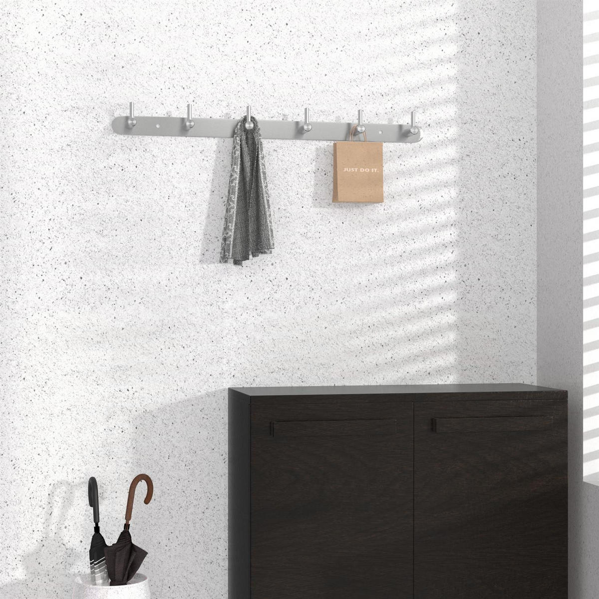 HAKENLEISTE 46/4.2/4.2 cm - Silberfarben, Metall (4.2/4.2/46cm) - Intirilife