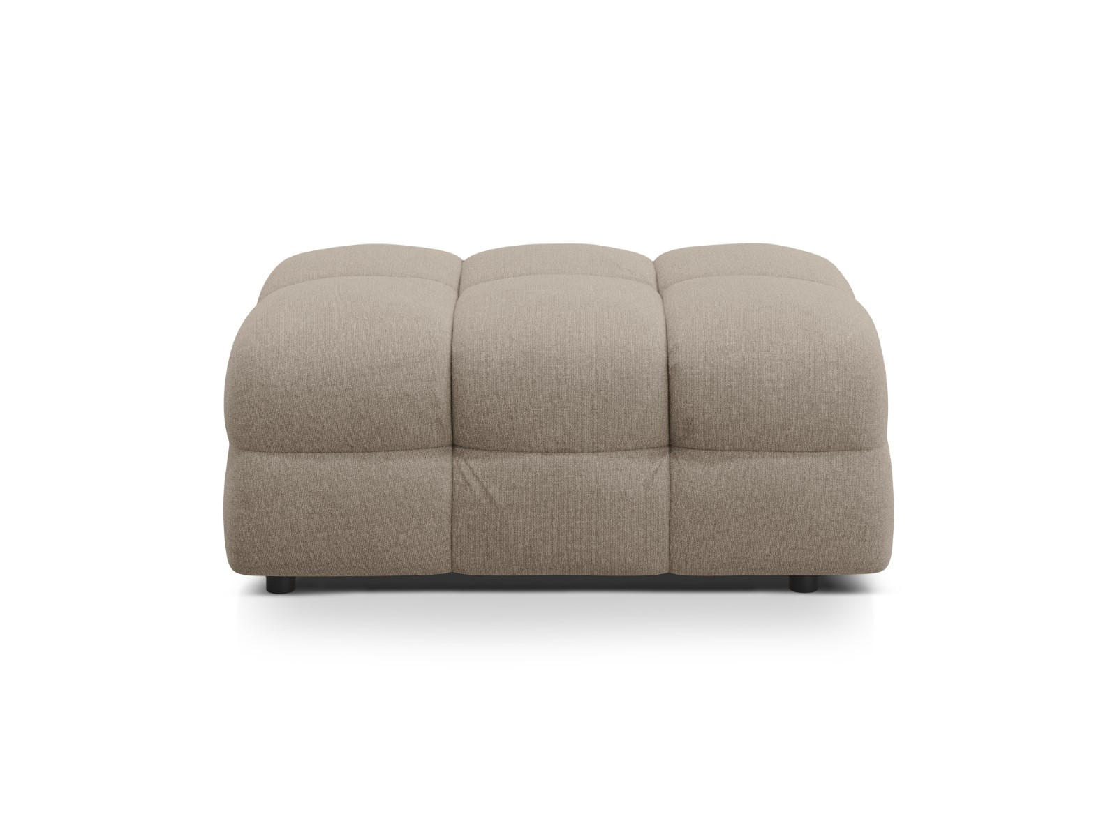 POUF Kendal aus strukturiertem Stoff dunkelbeige - Mokka, Textil (72/45/104cm) - Micadoni