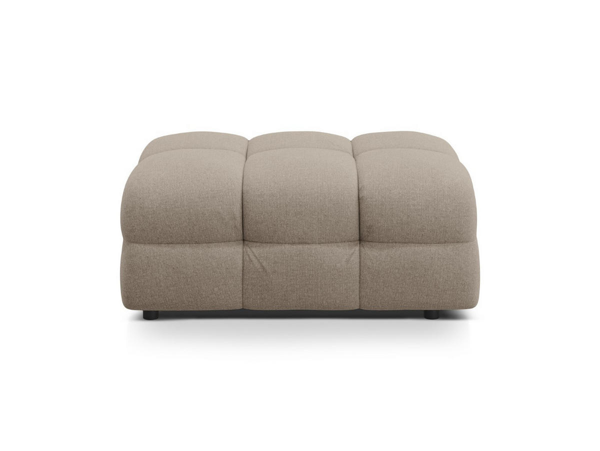 POUF Kendal aus strukturiertem Stoff dunkelbeige - Mokka, Textil (72/45/104cm) - Micadoni