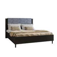 DOPPELBETT Luk III 160/200 cm ohne Matratze, Lattenrost, Bettkasten, schwarz, grau - Schwarz/Grau, Kunststoff (160/200cm) - Margaret Hadas24