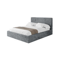 POLSTERBETT mit Bettkasten und Lattenrost, Bett mit Matratze H3/H4 - ALOVA - Dunkelgrau, Holzwerkstoff/Textil (180/200cm) - ALTDECOR