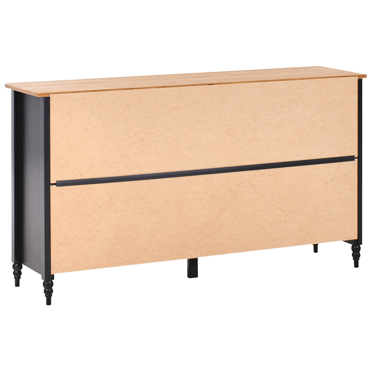 SIDEBOARD se 2 dveřmi Borovicové dřevo Černý Shillington - černá, dřevo (150/83/40cm) - Beliani
