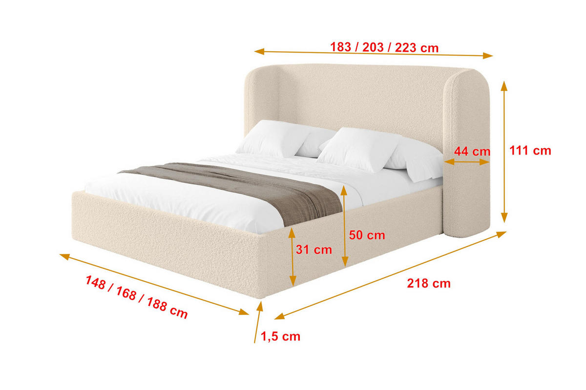 POLSTERBETT mit Bettkasten und Lattenrost, Boxbett ohne Matratze - ESTI 160x200 Dunkelbeige - Cappuccino, Holzwerkstoff/Textil (160/200cm) - ALTDECOR