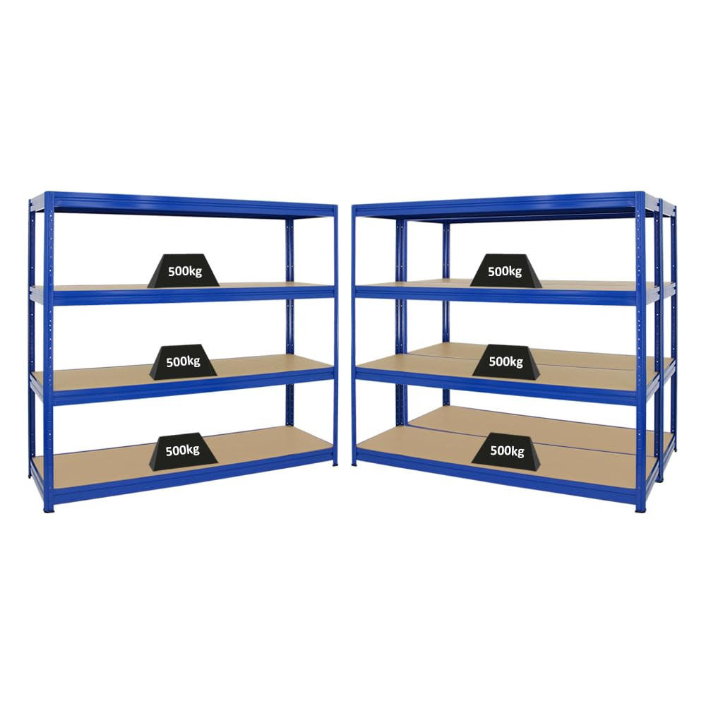SCHWERLASTREGAL Dino 3er-Set mit 3x 180x200x60 cm Fachlast 600 kg Blau - Blau, Metall (600/180/60cm) - PROREGAL