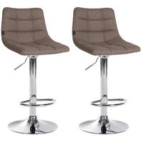 BARHOCKER 2er Set Stoff taupe - Taupe/Chromfarben, Textil/Metall (43/87/46.5cm) - CLP
